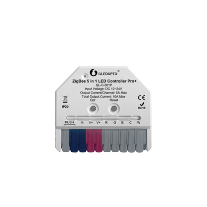 Zigbee 3.0 Pro+ Ultra Mini 5 in 1 LED Strip Smart Controller DC12-24V