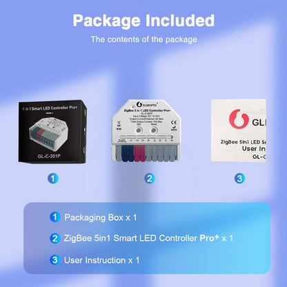 Zigbee 3.0 Pro+ Ultra Mini 5 in 1 LED Strip Smart Controller DC12-24V