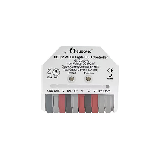 Small Digital LED Controller with 2 outputs White