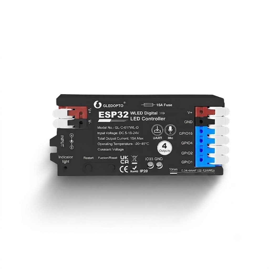 Gledopto GL-C-017WL-D WLED Wi-Fi LED Strip Controller (4 Outputs) Black