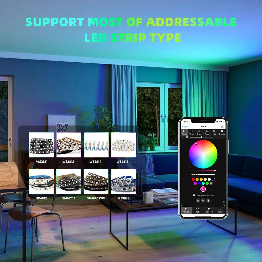 Digital LED Strip Controller with 2 outputs 16A MIC White
