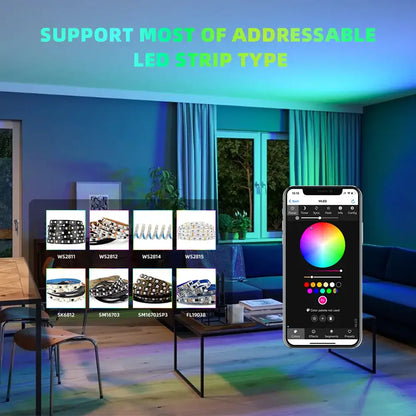 Digital LED Strip Controller with 2 outputs 16A MIC White